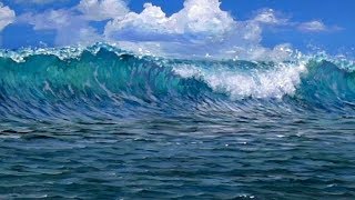 How To Paint A Beach Wave  Acrylics [upl. by Eivad]