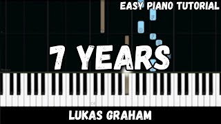 Lukas Graham  7 Years Easy Piano Tutorial [upl. by Khajeh]