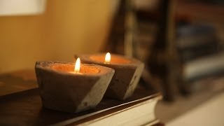 DIY Cement Candle Holders  Kin Community [upl. by Rogerio]