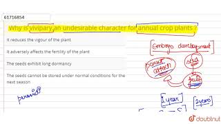 Why is vivipary an undesirable character for annual crop plants [upl. by Naghem763]