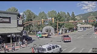 Jackson Hole Wyoming USA Town Square Live Cam  SeeJHcom [upl. by Eibob]