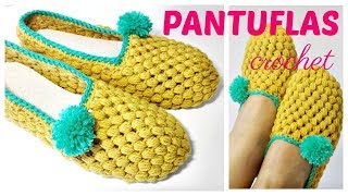 Pantuflas a crochet para adultos todas las tallas [upl. by Edelson]