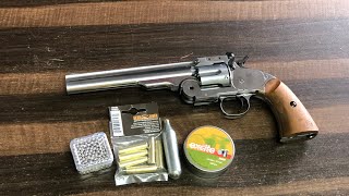 Schofield No3 Nickel Dual Ammo Co2 Bb And Pellet Revolver By Airsoft Gun India [upl. by Haleemak]