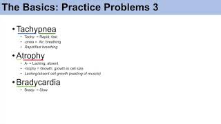 Medical Terminology  The Basics  Lesson 1  Practice and Example Problems [upl. by Nahtnahoj]