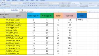 Excel Tips for Teachers Episode 3 Ranking results in Excel [upl. by Buschi]