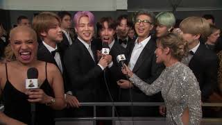 BTS Red Carpet Interview  2019 GRAMMYs [upl. by Ytrebil267]