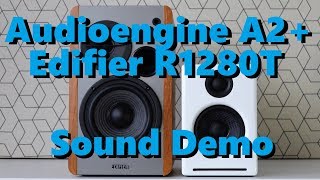 Audioengine A2 vs Edifier R1280T  Sound Demo w Bass Test [upl. by Lee545]