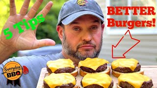 5 Tips to BEST BURGERS  Make the best Homemade Grilled Burgers using these tips [upl. by Procora]