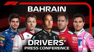 2020 Bahrain Grand Prix Drivers Press Conference Highlights [upl. by Nylidam]