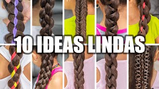 10 INCREIBLES TRENZAS MODERNAS DIFERENTES Y FACILES [upl. by Sudhir]