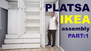 IKEA PLATSA Wardrobe AssemblyPLATSA FramesPart1 [upl. by Eirrehs]