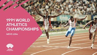 Mens 100m  World Championships Tokyo 1991 [upl. by Enael]