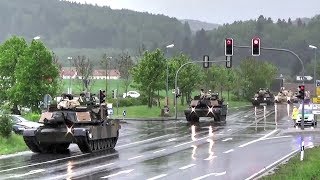 US Tanks amp Howitzers Passing Through German Town [upl. by Garlinda]