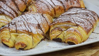 Schoko Croissants besser als beim Bäcker mit selbstgemachtem Teig [upl. by Ahtreb]