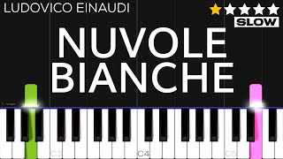 Ludovico Einaudi  Nuvole Bianche  EASY SLOW Piano Tutorial [upl. by Alisen]