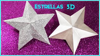 Estrella de Cartulina 3DChristmas Ornaments  Simple y Creativo [upl. by Einnaf]