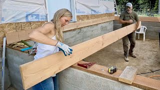 Installing Floor Joists and OSB Subfloor  BUILDING OUR OWN OFF GRID HOUSE [upl. by Ventre]