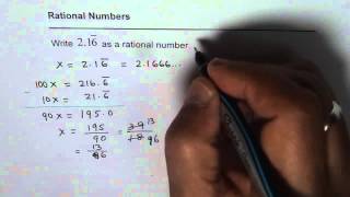 Write Repeating Decimals 21666 as Rational Numbers [upl. by Orgell]