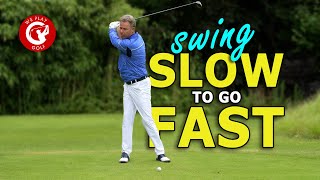 Swing slower to go faster Get more distance with a slower golf swing [upl. by Davine]