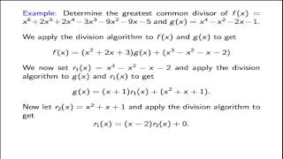 64 Euclids Algorithm for Polynomials [upl. by Nolla268]