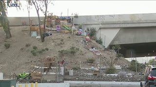 Homeless man creates mini mansion alongside Pacoima freeway [upl. by Ailemap9]