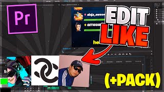 FREE EDITING PACK How to Edit Like Fearless Ceeday and Quackity in Premiere Pro [upl. by Ynaffad808]