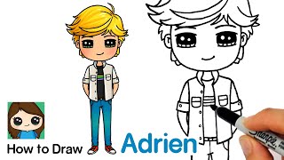 How to Draw Adrien Agreste  Miraculous Ladybug [upl. by Etteuqal196]