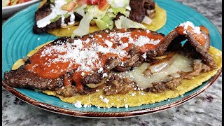 HUARACHES  How To Make Huaraches De Carne Asada  GREEN SALSA Recipe [upl. by Jobey]