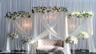 DIY  Elegant White Floral Backdrop [upl. by Hanni718]