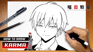 How to draw Karma Akabane from Assassination Classroom [upl. by Cecilio]