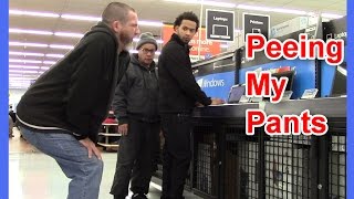 PEEING MY PANTS  Pee Prank in Public [upl. by Leak]