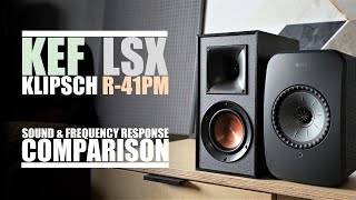 KEF LSX vs Klipsch R41PM  Sound amp Frequency Response Comparison [upl. by Reinke709]