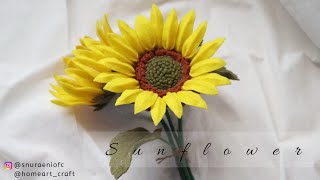 DIY Realistic Felt Sunflower  How to Make Felt Flowers  S Nuraeni [upl. by Nolahp496]