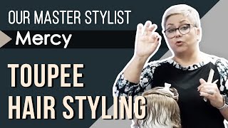 How to Cut amp Style Hair System French Lace Toupee  Superhairpieces [upl. by Naugal]