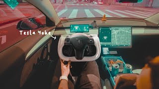 I Bought The Yoke Steering Wheel Tesla Model 3 [upl. by Centeno225]