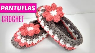 Pantufla crochet para niños paso a paso [upl. by Aloibaf]