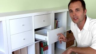 How to assemble Ikea bookshelf drawers  EXPEDIT KALLAX shelf [upl. by Anniahs]