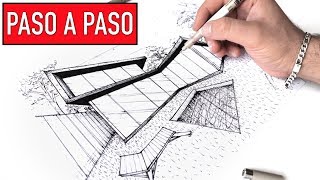 Dibujo arquitectónico PASO A PASO EXPLICADO  ARTOSKETCH [upl. by Yracaz]