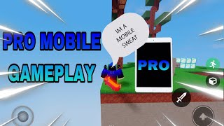 PRO MOBILE SWEAT Roblox Bedwars MOBILE GAMEPLAY [upl. by Heloise632]