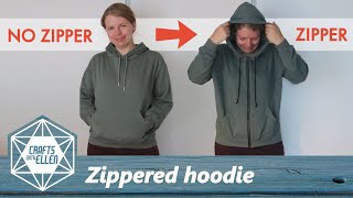 How to add a zipper to a hoodie  Sewing tutorial [upl. by Ysac]