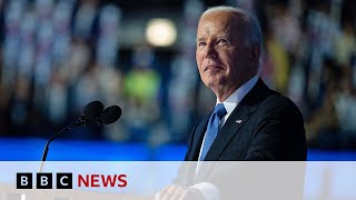 DNC President Biden gives emotional farewell speech  BBC News [upl. by Aire]