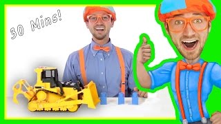 Blippi Toy Videos for Children  Learn Letters Backhoe Compilation [upl. by Noffets]