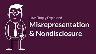 Misrepresentation and Nondisclosure  Contracts  Defenses amp Excuses [upl. by Iddo965]