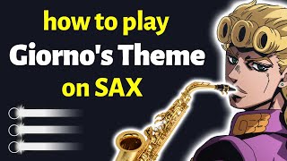 Giornos Theme Sax Tutorial  Saxplained [upl. by Mccurdy]