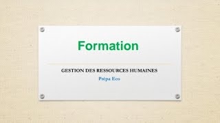 Gestion des Ressources humaines  La formation [upl. by Ulah]