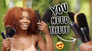 BEST BRUSHES FOR NATURAL HAIR 😍 Detangle Detail Flyaways  more  Annesha Adams [upl. by Colley302]