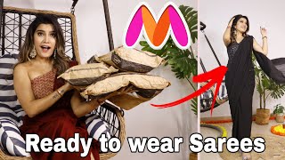 😍I Tried Myntra READY TO WEAR Sarees  Super Style Tips [upl. by Luebke]