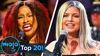 Top 20 American National Anthem Performance Fails [upl. by Nonnaer]