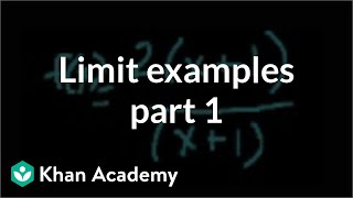 Limit examples part 1  Limits  Differential Calculus  Khan Academy [upl. by Lertsek]