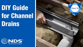 How to Install a Channel Drain  NDS Yard Drainage Systems [upl. by Raual]